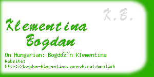klementina bogdan business card